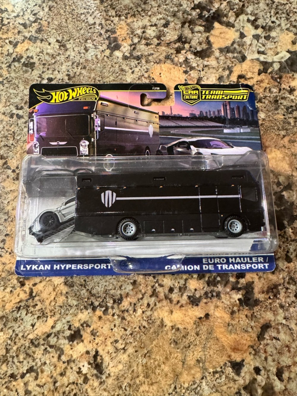 Hot Wheels Black Euro Hauler & Lykan Hypersport Transport Set
